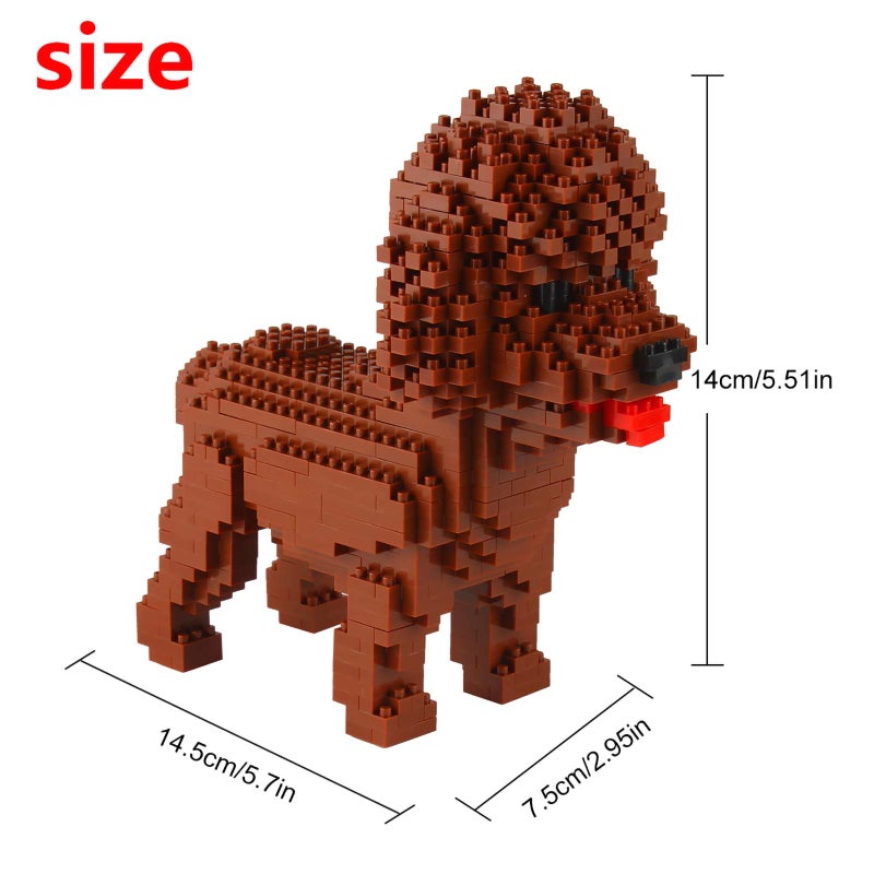 Larcele Micro Dog Building Blocks Set Mini Pet Building Toy Bricks,950 Pieces KLJM-02 (Poodle) - Image 2